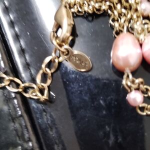 Elegant Gold and Pink Pearl Necklace Monet Vintage